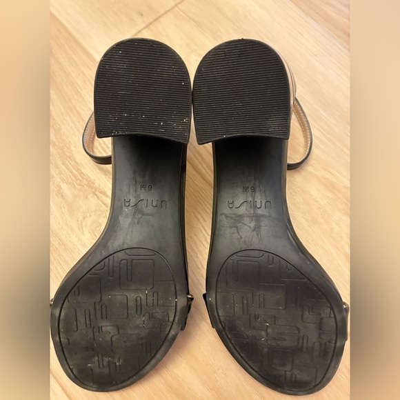 Unisa Black Patent style Ankle-Strap Block Heels - Picture 5 of 10